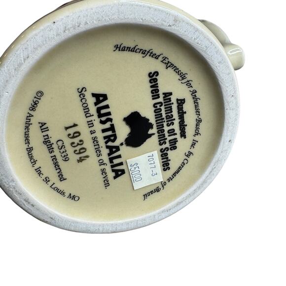 Vintage Budweiser Australia Stein Koala Lidded Animals of Continents Collectible - Picture 4 of 11